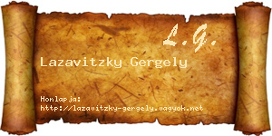 Lazavitzky Gergely névjegykártya